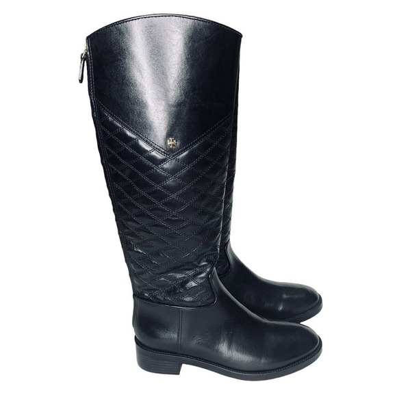 Tory Burch Claremont Quilted Leather Riding Boots Womens Size 8.5 NWOB $495